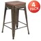 Flash Furniture 24" High Metal Indoor Counter Stool, Gray, PK4 4-ET-31320W-24-GN-R-GG - alternate 7